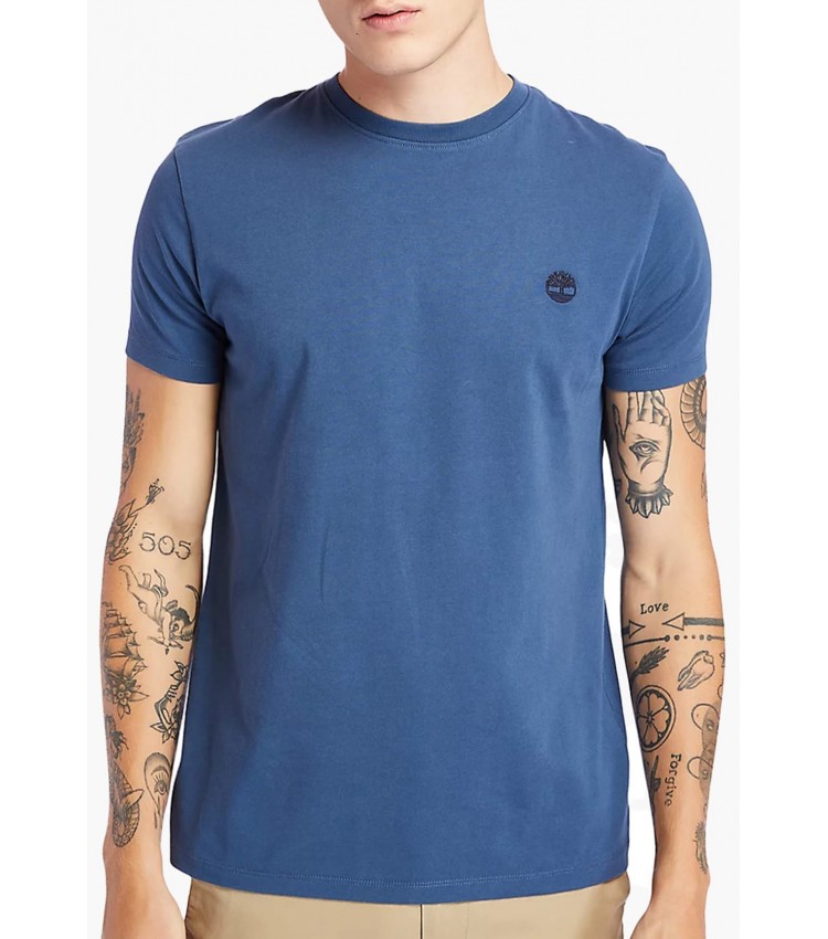 Men T-Shirts A2BPR Blue Cotton Timberland