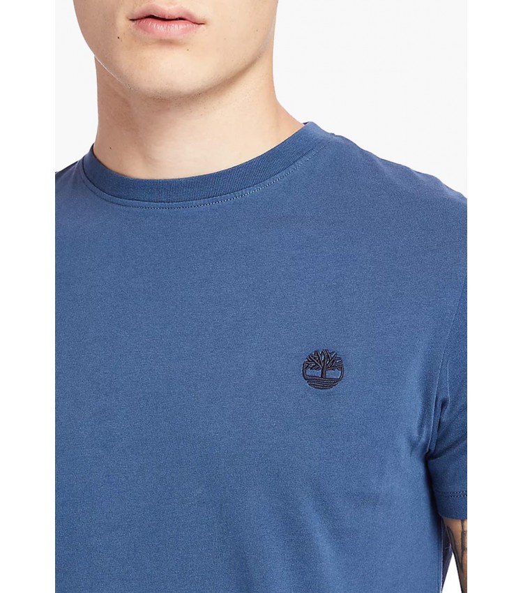 Men T-Shirts A2BPR Blue Cotton Timberland