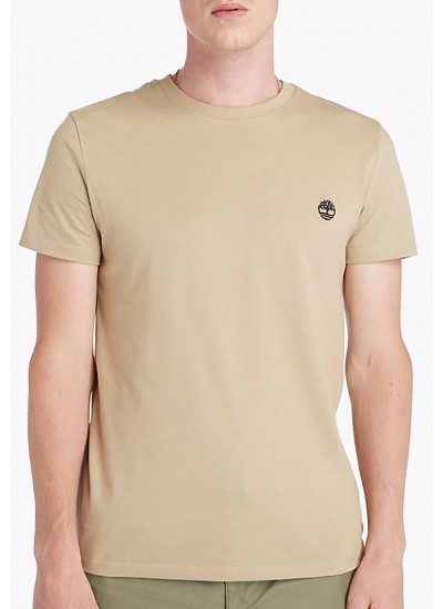 Men T-Shirts A2BPR Beige Cotton Timberland