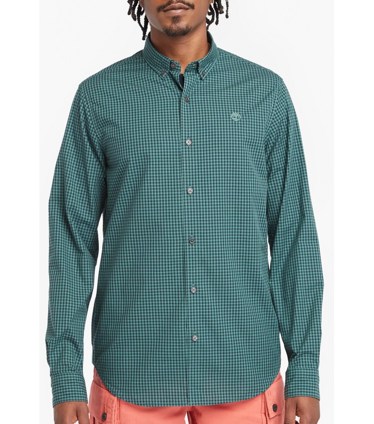Men Shirts A2BQ5 Green Cotton Timberland