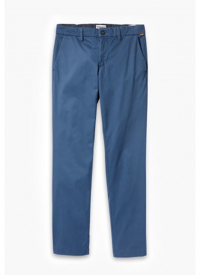 Men Pants A2BYY Blue Cotton Timberland
