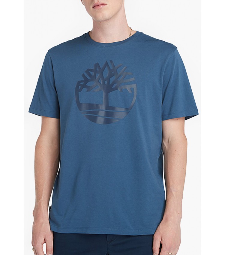 Men T-Shirts A2C2R.2 Blue Cotton Timberland