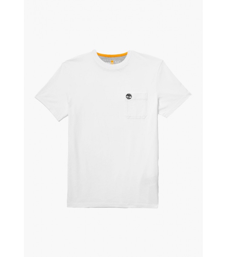 Men T-Shirts A2CQY White Cotton Timberland