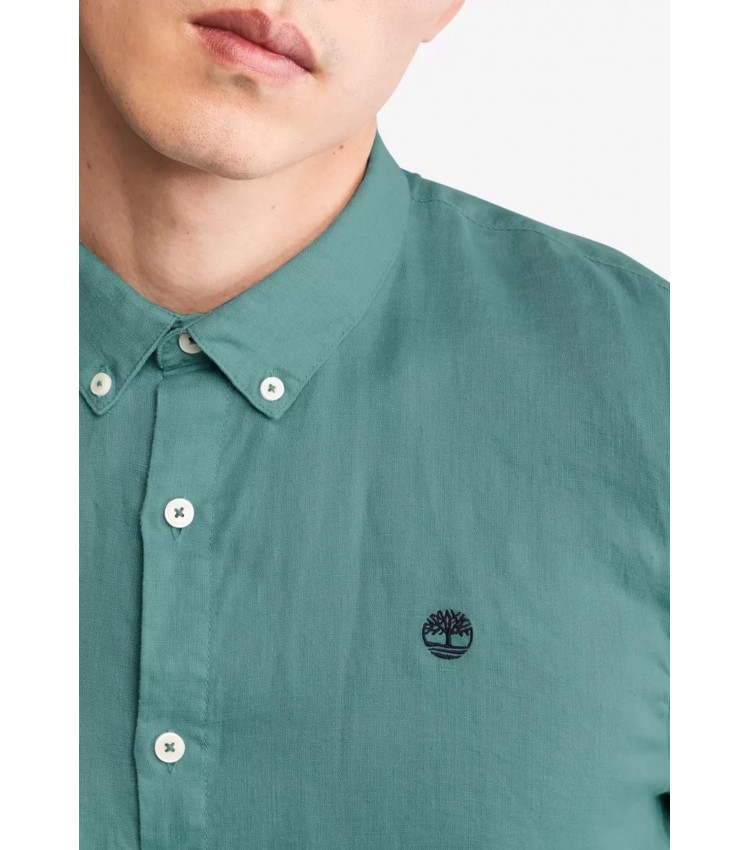 Men Shirts A2DC3.P Green Linen Timberland