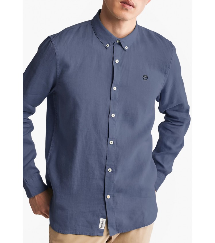 Men Shirts A2DC3 Blue Linen Timberland