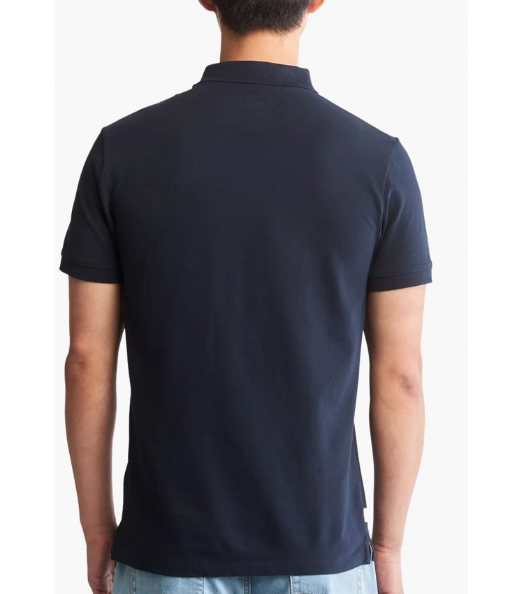 Men T-Shirts A2DJE DarkBlue Cotton Timberland