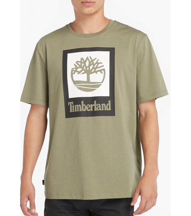 Men T-Shirts A5QS2 Olive Cotton Timberland