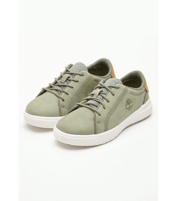 Kids Casual Shoes A5T2D Green Nubuck Leather Timberland