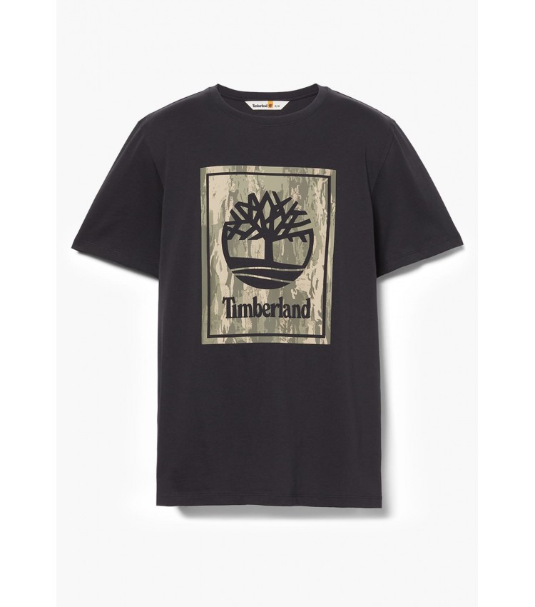 Men T-Shirts A5UBF Black Cotton Timberland