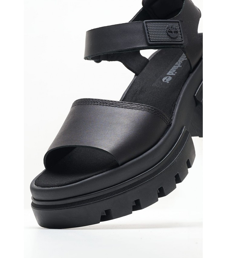 Women Sandals A5UKZ Black Leather Timberland