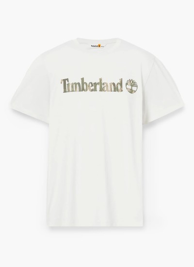 Ανδρικές Μπλούζες A2CQY Άσπρο Βαμβάκι Timberland