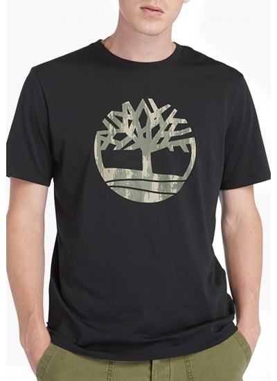 Men T-Shirts A5UP3 Black Cotton Timberland