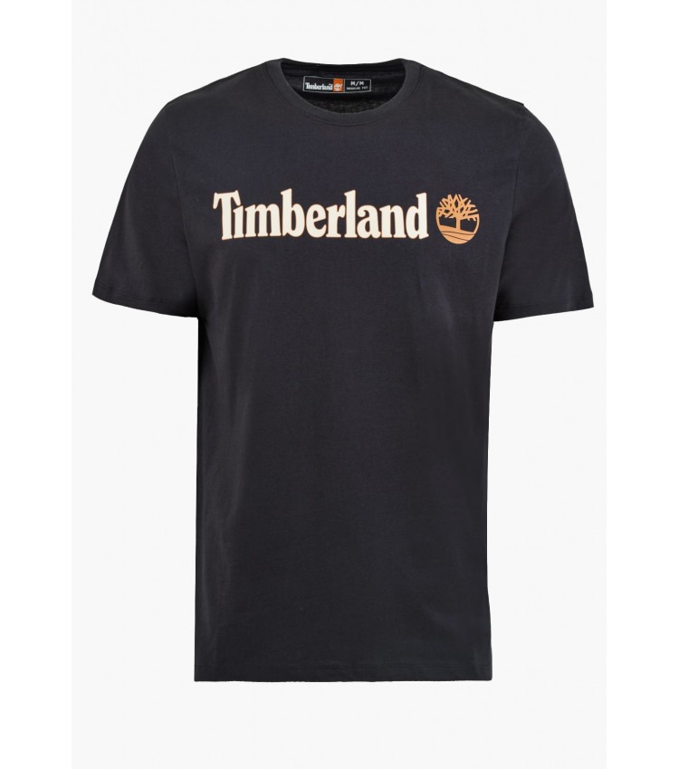 Men T-Shirts A5UPQ Black Cotton Timberland