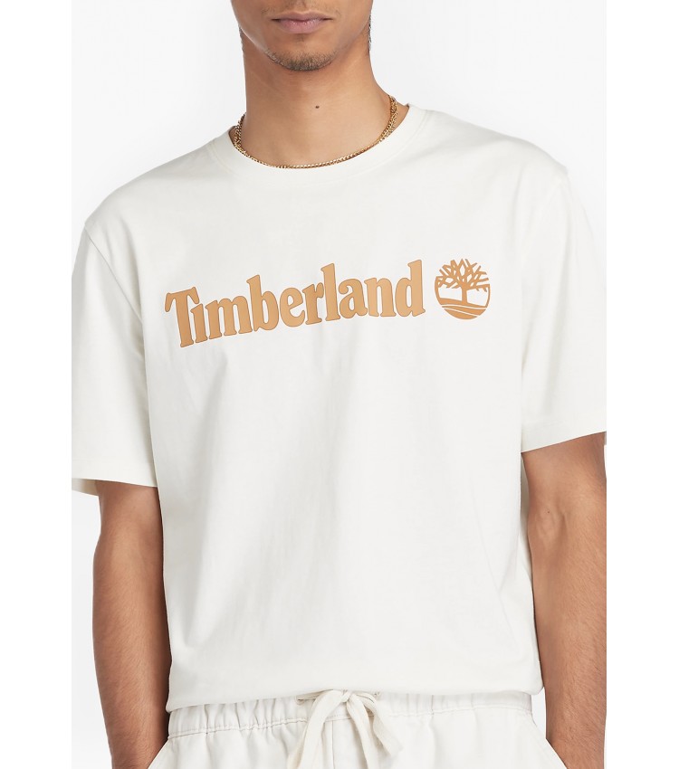 Men T-Shirts A5UPQ White Cotton Timberland
