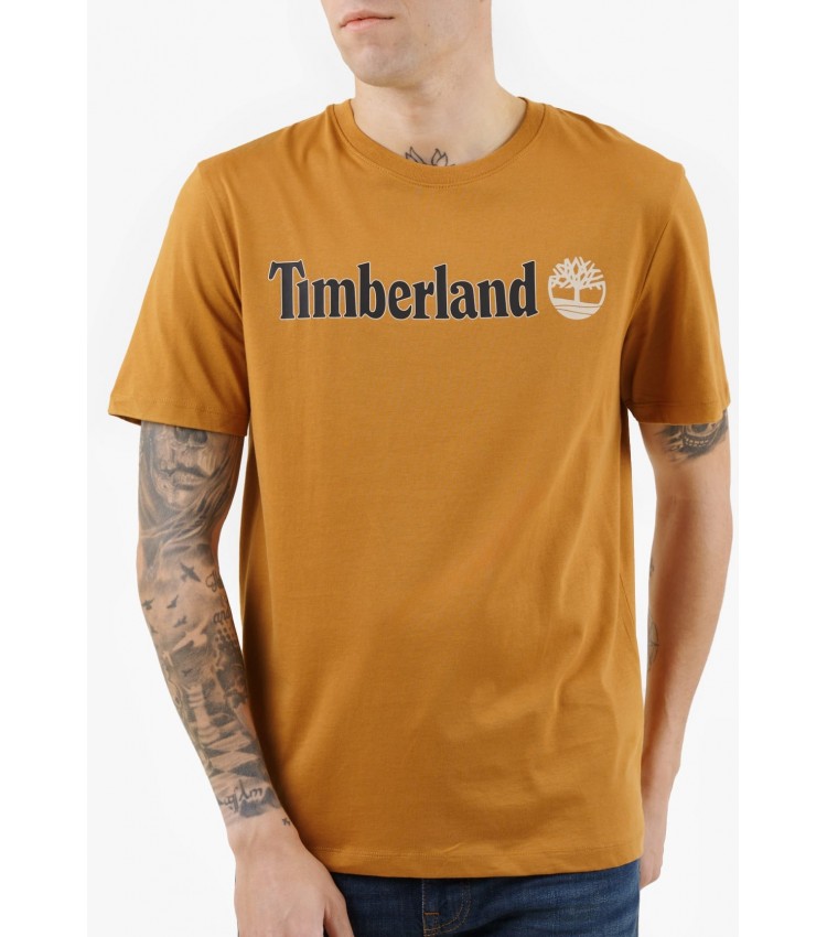 Men T-Shirts A5UPQ Yellow Cotton Timberland