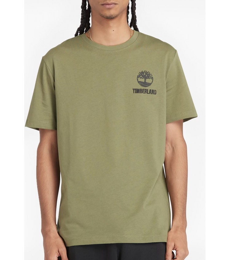 Men T-Shirts A5V7K Green Cotton Timberland