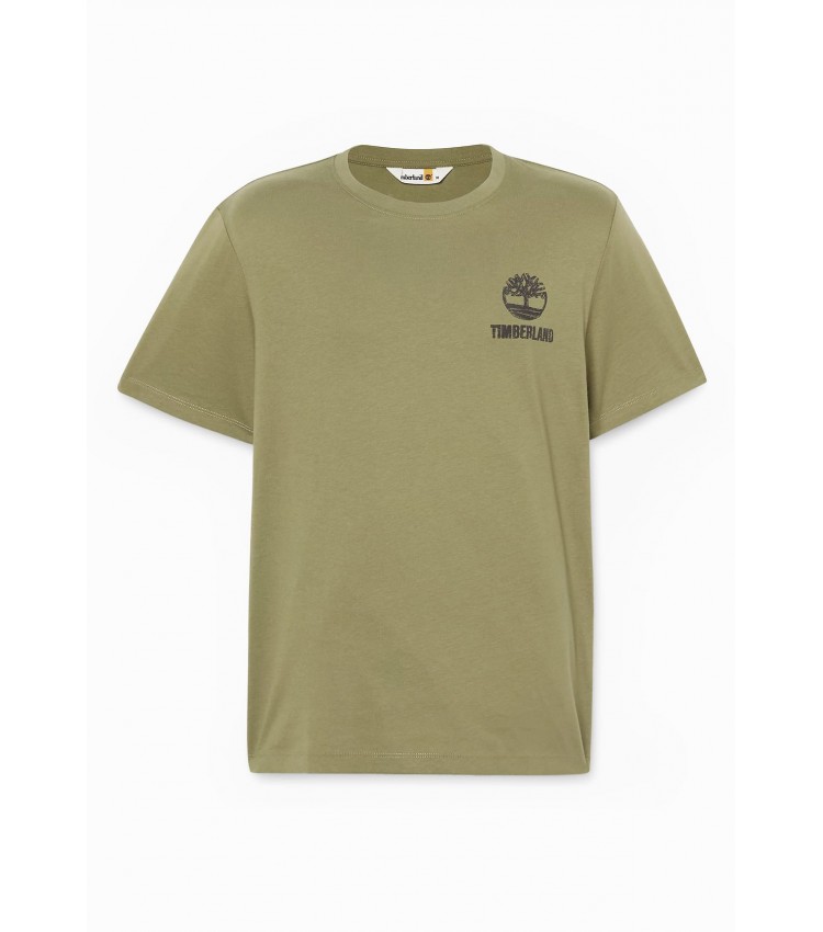 Men T-Shirts A5V7K Green Cotton Timberland