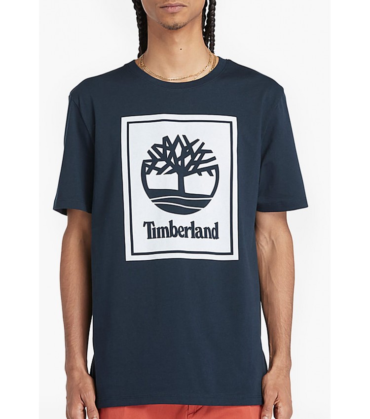 Men T-Shirts A5WQQ DarkBlue Cotton Timberland