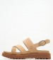 Women Sandals A61T4 Beige Leather Timberland