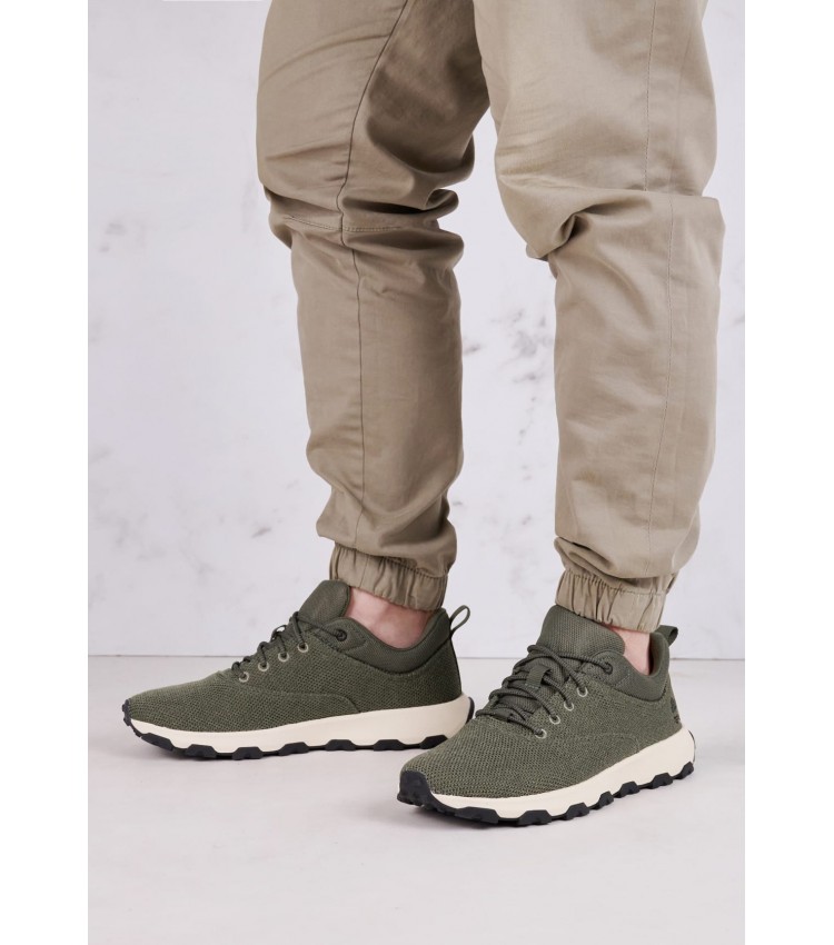 Men Casual Shoes A67M9 Green Fabric Timberland