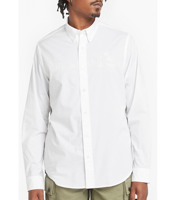 Men Shirts A6GRH White Cotton Timberland