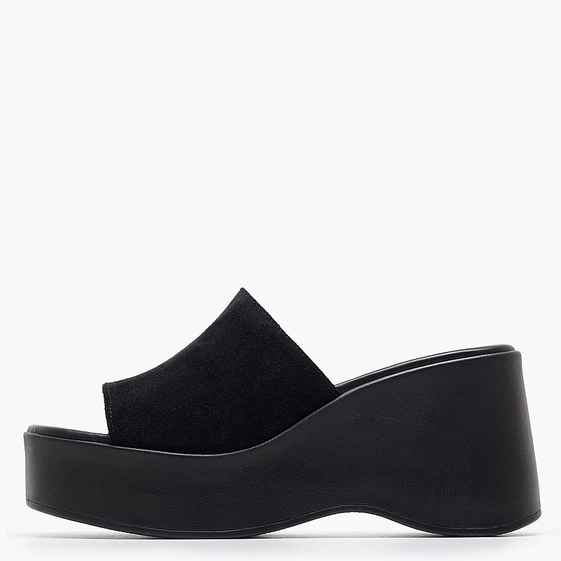 Women Mules 028.1402 Black Buckskin Mortoglou
