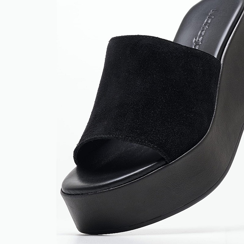 Women Mules 028.1402 Black Buckskin Mortoglou