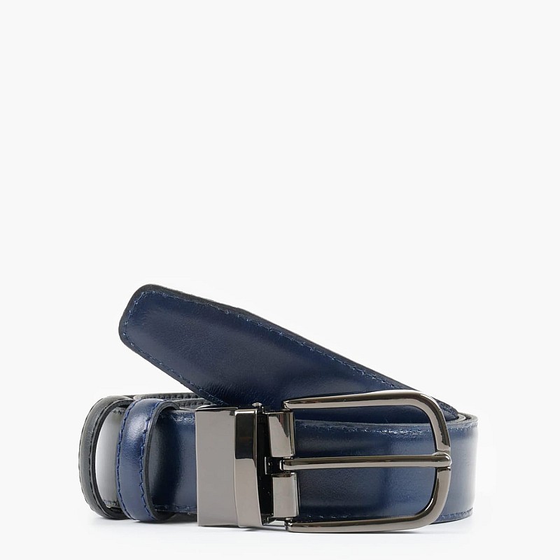 Men Belts 16.1505 Blue Leather Mortoglou
