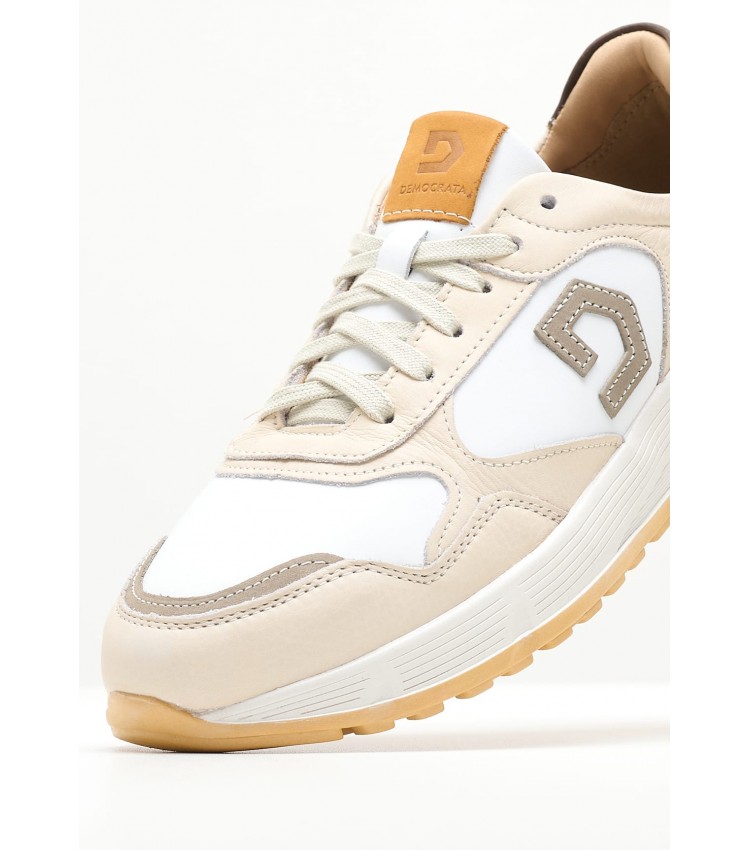 Men Casual Shoes 336101 Beige Leather Mortoglou