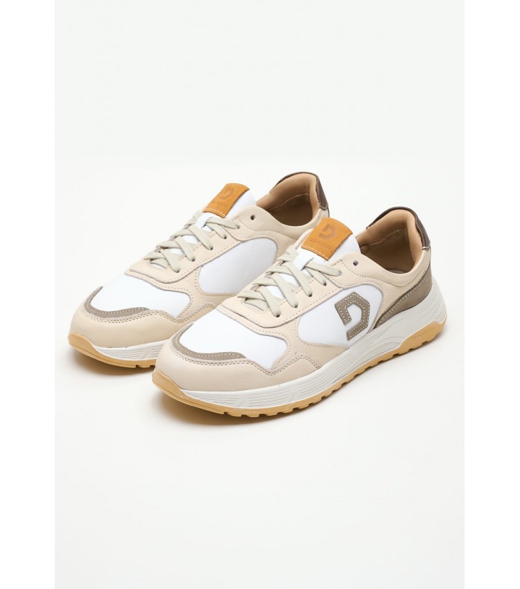 Men Casual Shoes 336101 Beige Leather Mortoglou