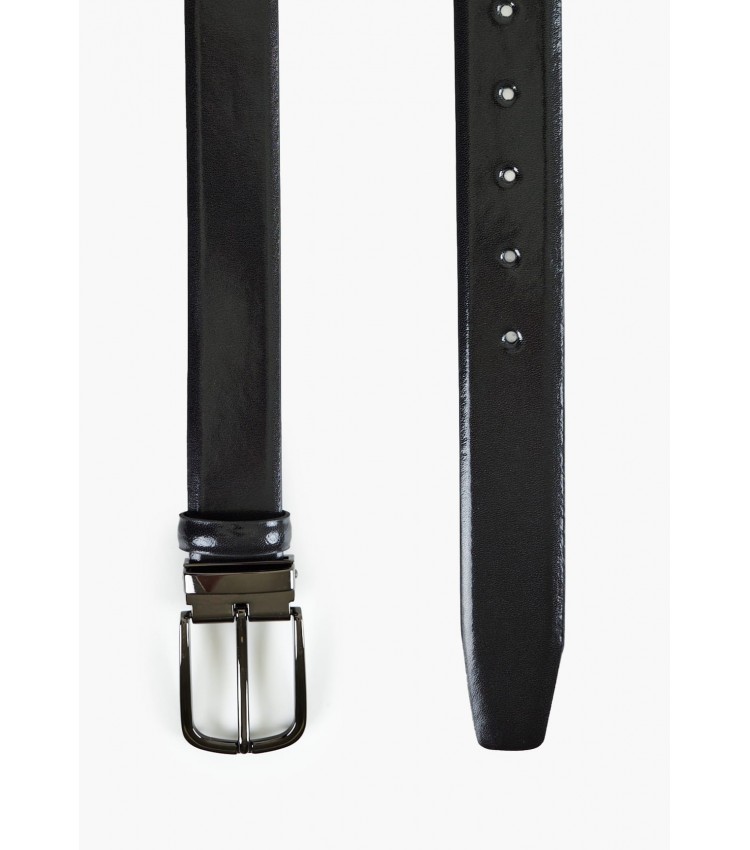 Men Belts 614 Black Leather Mortoglou