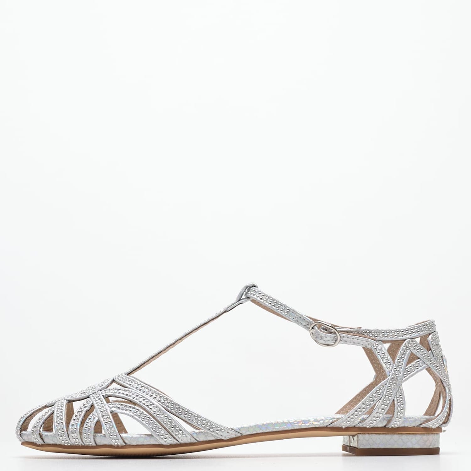 Γυναικεία Flats Τ.5165 Ασημί ECOleather Mortoglou