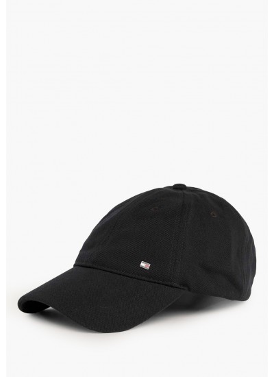 Men's Caps 1985.Soft Black Fabric Tommy Hilfiger