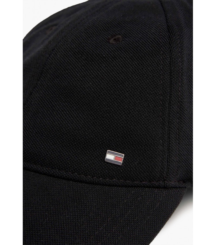 Men's Caps 1985.Soft Black Fabric Tommy Hilfiger