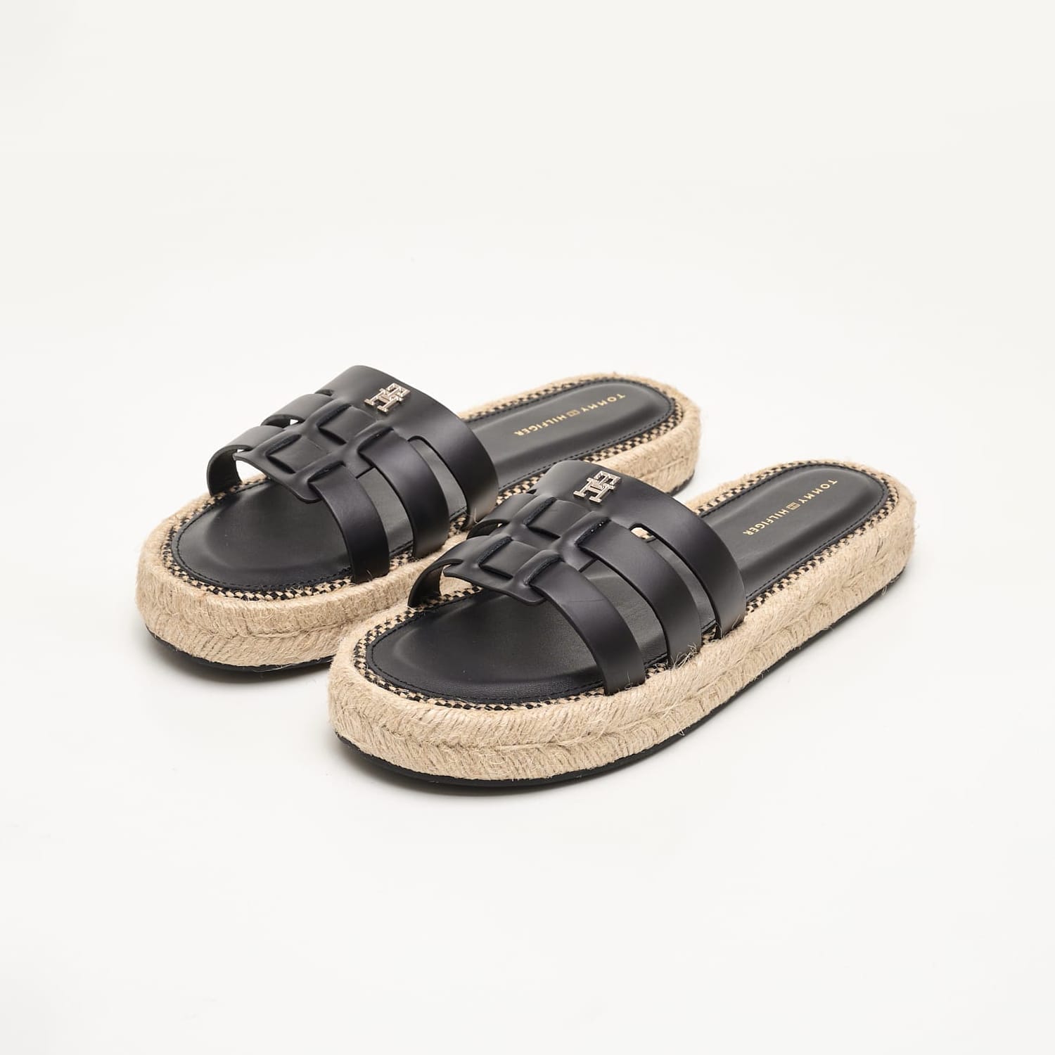 Women Flats Authentic.Flat Black Leather Tommy Hilfiger Women Flats Authentic.Flat Black Leather Tommy Hilfiger