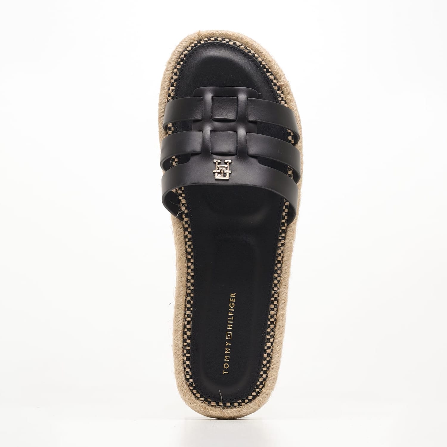 Women Flats Authentic.Flat Black Leather Tommy Hilfiger Women Flats Authentic.Flat Black Leather Tommy Hilfiger