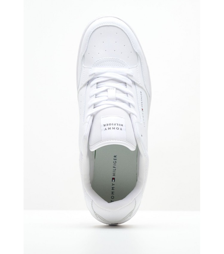 Men Casual Shoes Basket.Cr White Leather Tommy Hilfiger