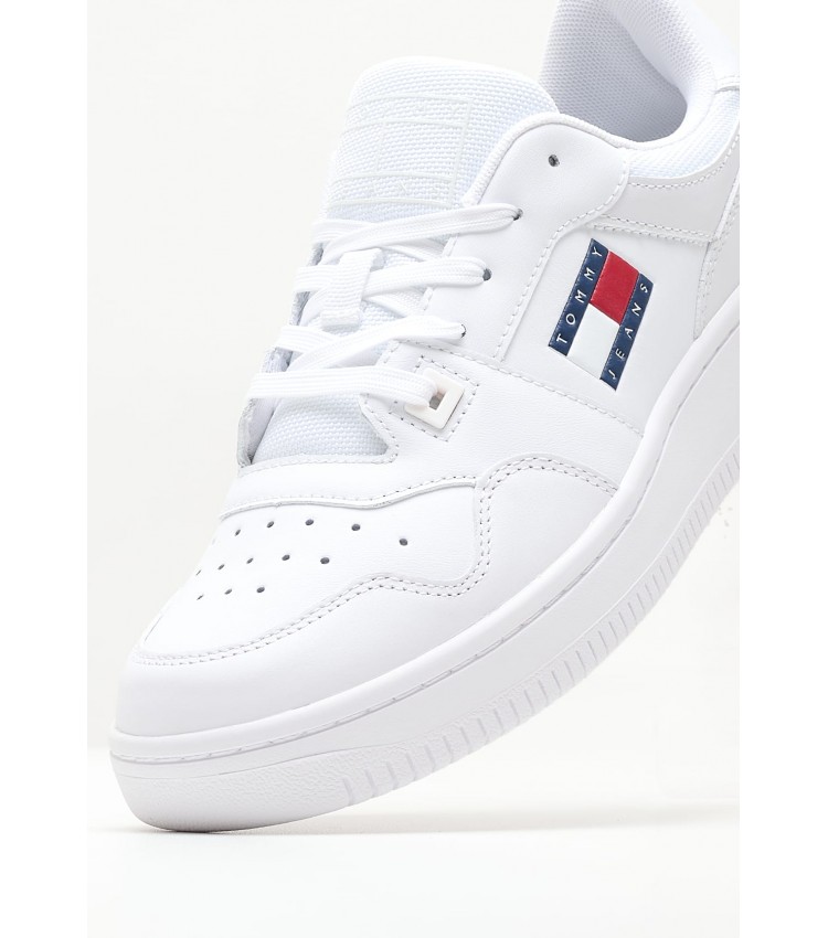 Women Casual Shoes Basket.Ess White Leather Tommy Hilfiger