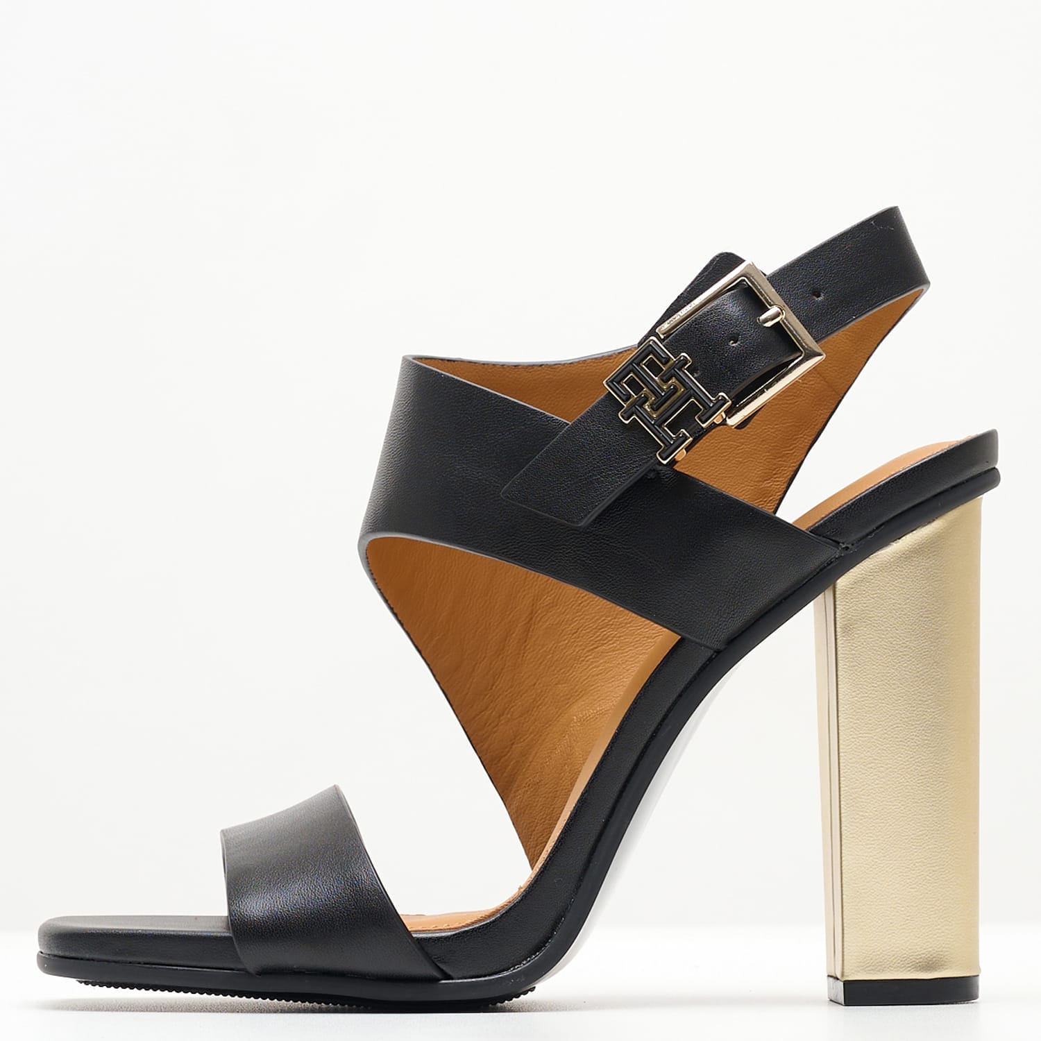 Γυναικεία Πέδιλα Block.Highheel Μαύρο Δέρμα Tommy Hilfiger