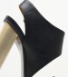 Women Sandals Block.Highheel Black Leather Tommy Hilfiger
