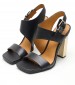 Women Sandals Block.Highheel Black Leather Tommy Hilfiger