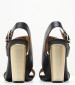 Women Sandals Block.Highheel Black Leather Tommy Hilfiger