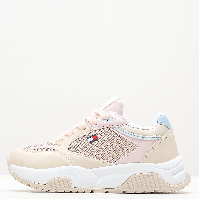 Παιδικά Παπούτσια Casual Bp.Sneaker Μπεζ Ύφασμα Tommy Hilfiger