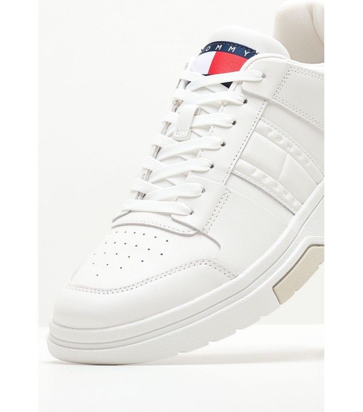 Ανδρικά Παπούτσια Casual Brooklyn Άσπρο Δέρμα Tommy Hilfiger