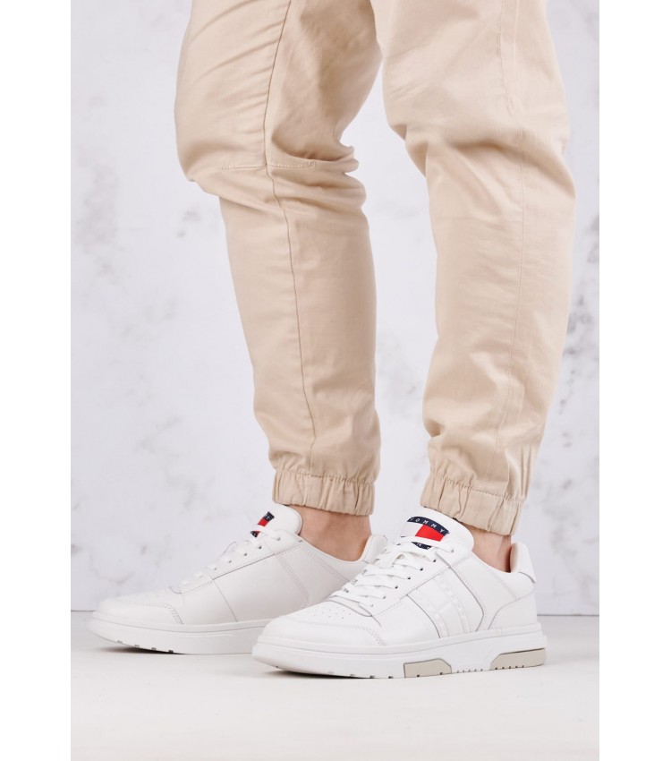 Men Casual Shoes Brooklyn White Leather Tommy Hilfiger