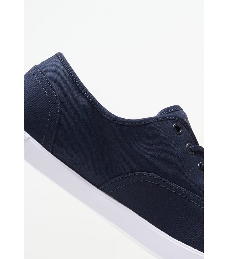 Women Casual Shoes Canvas.Laceup Blue Fabric Tommy Hilfiger