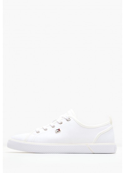 Γυναικεία Παπούτσια Casual Canvas.Sneaker Άσπρο Πάνινο Tommy Hilfiger