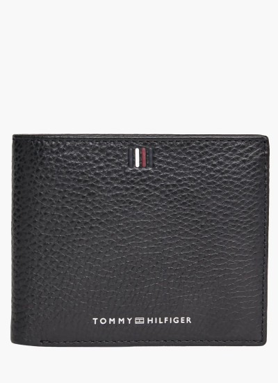 Ανδρικά Πορτοφόλια Central.Th Μαύρο Δέρμα Tommy Hilfiger