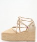 Women Espadrilles Closed.Linen Beige Fabric Tommy Hilfiger