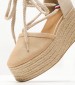 Women Espadrilles Closed.Linen Beige Fabric Tommy Hilfiger